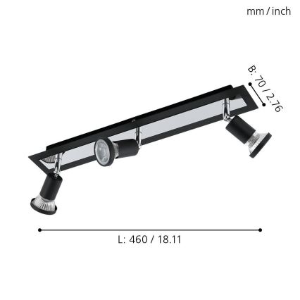 Eglo 94965 - LED Reflektorska lampa SARRIA 3xGU10-LED/5W/230V
