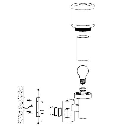 Eglo - Spoljašnja zidna lampa 1xE27/40W IP44
