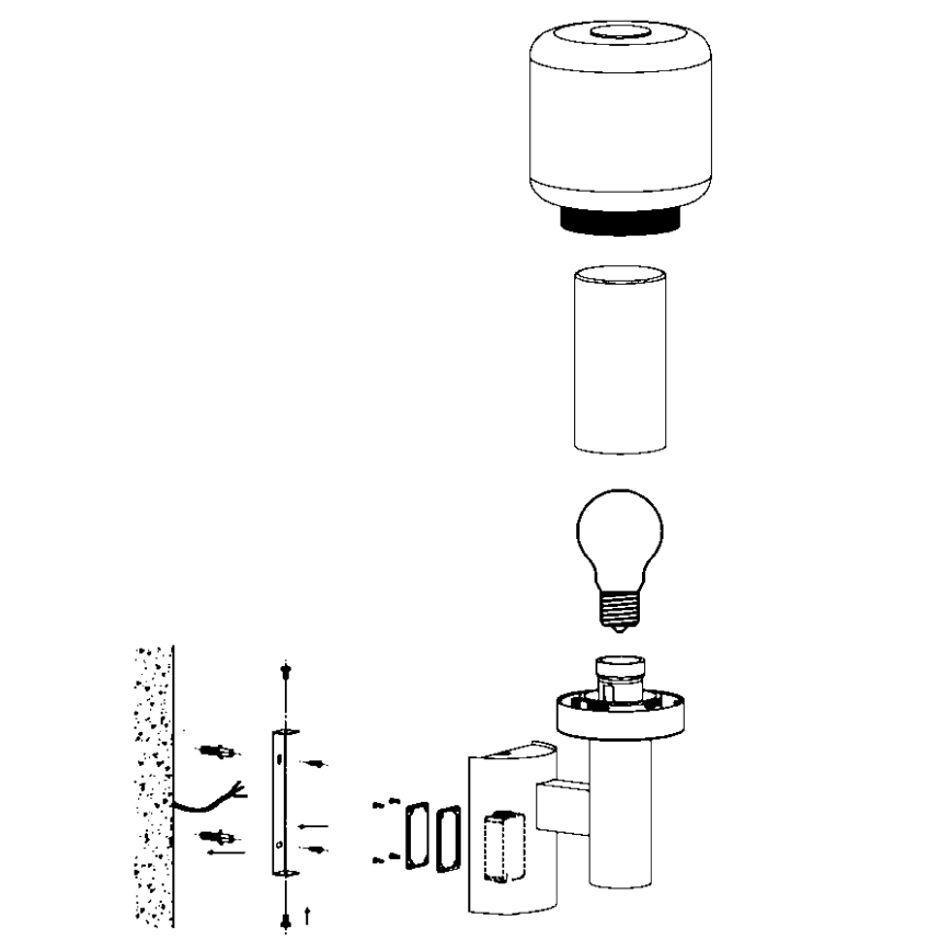 Eglo - Spoljašnja zidna lampa 1xE27/40W IP44
