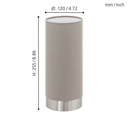 Eglo - Prigušiva stona lampa 1xE27/40W/230V taupe