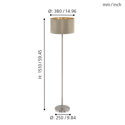 Eglo - Podna lampa 1xE27/60W/230V taupe