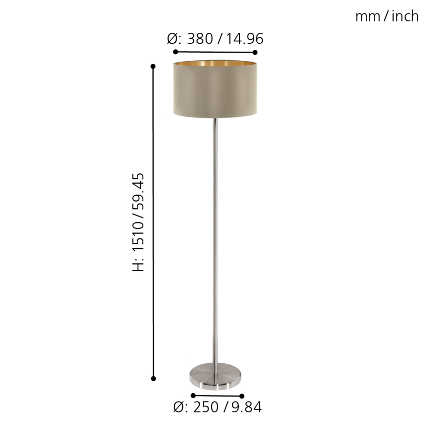 Eglo - Podna lampa 1xE27/60W/230V taupe