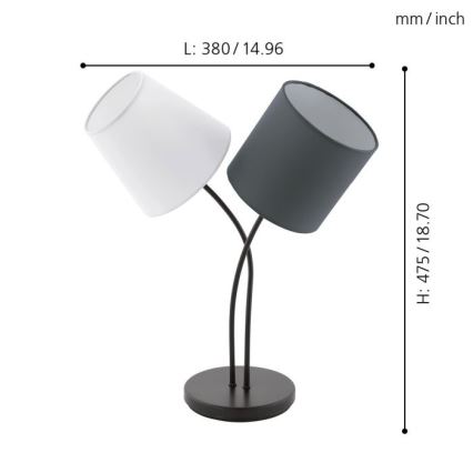 Eglo - Stona lampa 2xE14/40W/230V