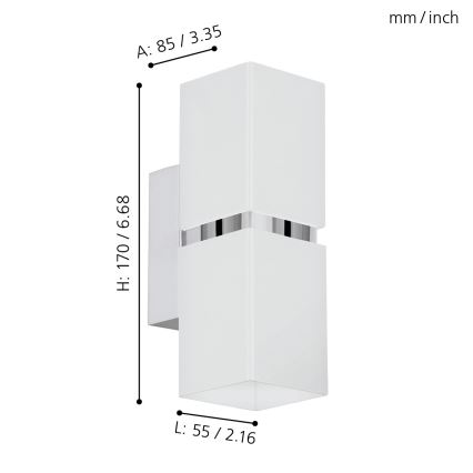 Eglo - LED zidna lampa 2xGU10-LED/4W/230V