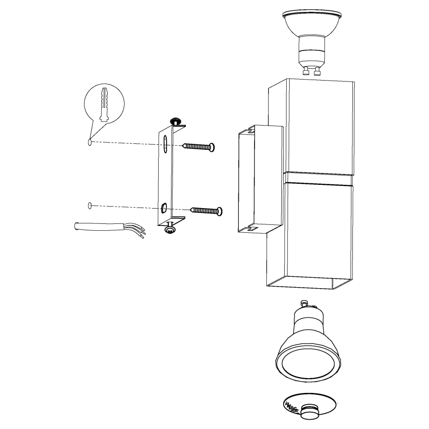 Eglo - LED zidna lampa 2xGU10-LED/4W/230V