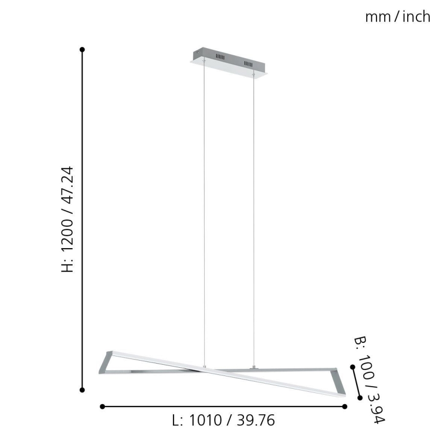 Eglo 95566 - LED Luster AGRELA 2xLED/14,4W/230V