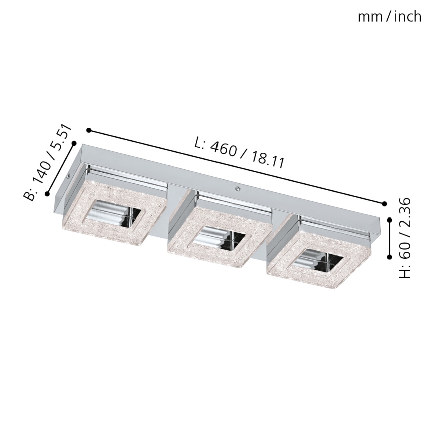 Eglo - LED Kristalna plafonjera 3xLED/4W/230V