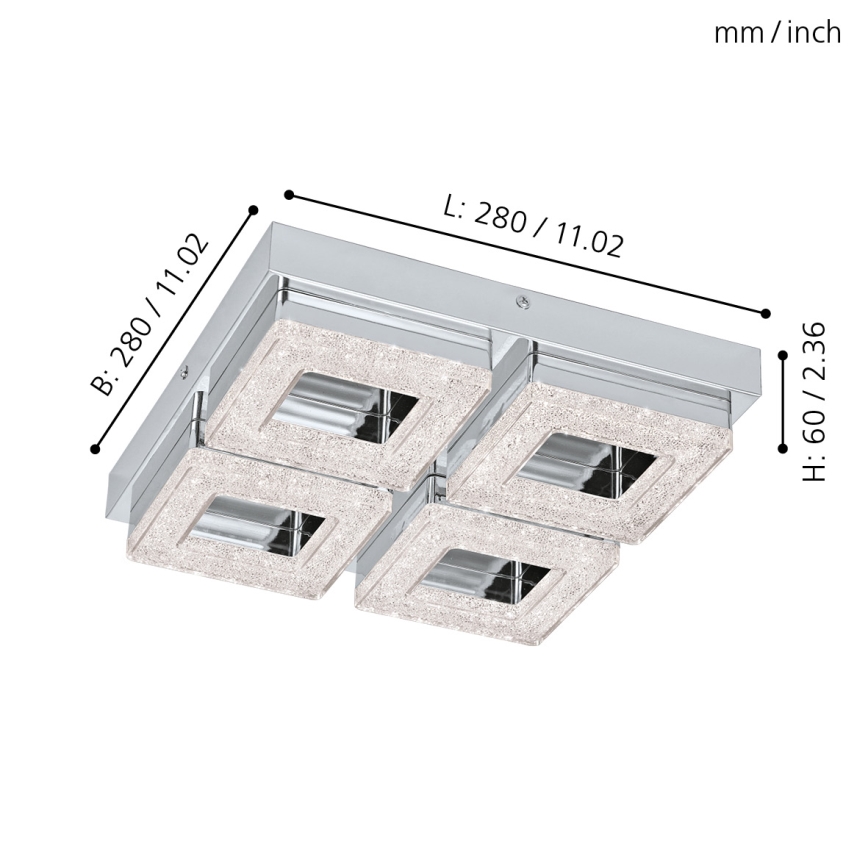 Eglo - LED Kristalna plafonjera 4xLED/4W/230V