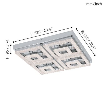 Eglo - LED Kristalna plafonjera LED/48W/230V