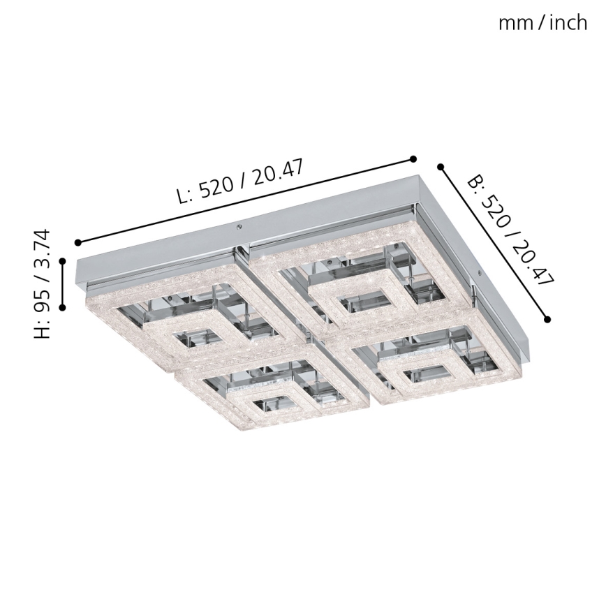 Eglo - LED Kristalna plafonjera LED/48W/230V
