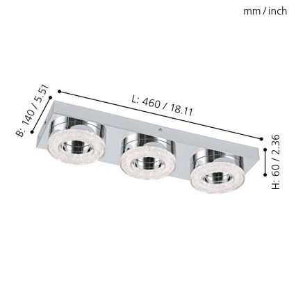Eglo - LED Kristalna plafonjera 3xLED/4W/230V