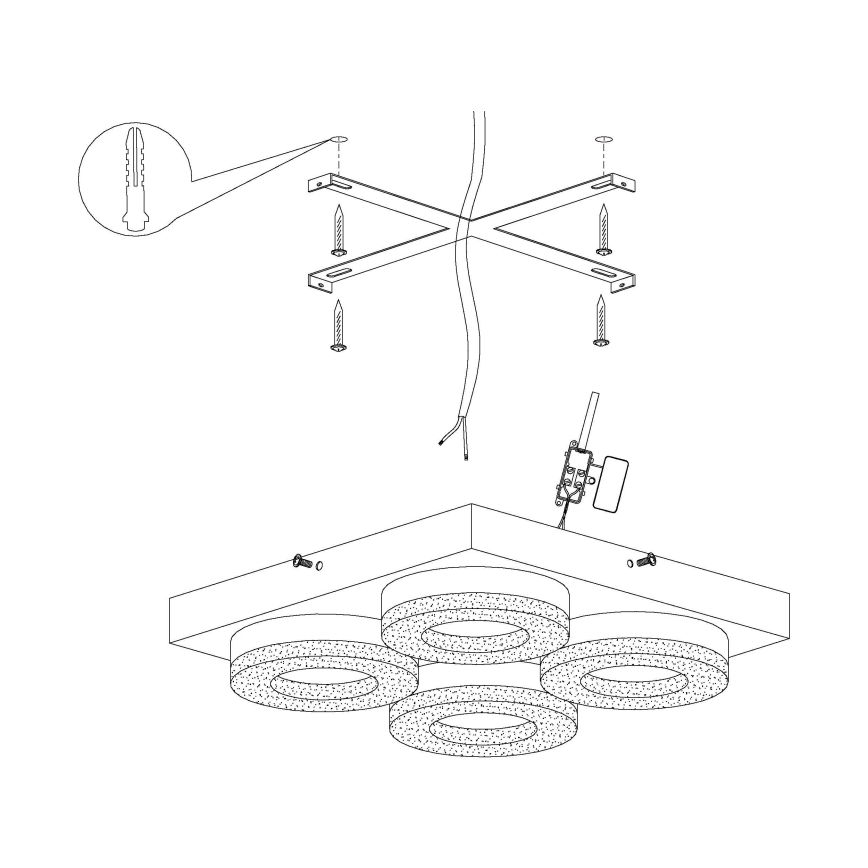 Eglo - LED Kristalna plafonjera 4xLED/4W/230V