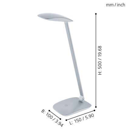 Eglo - LED stona lampa za prigušivanje 1xLED/4,5W/USB