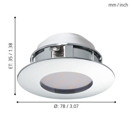 Eglo - Set 3x LED ugradna lampa PINEDA 1xLED/4,9W/230V