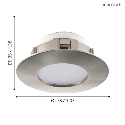 Eglo - Set 3x LED ugradna lampa PINEDA 1xLED/4,9W/230V