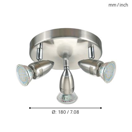Eglo - LED Reflektorska lampa LED 3xGU10-LED/3W/230V