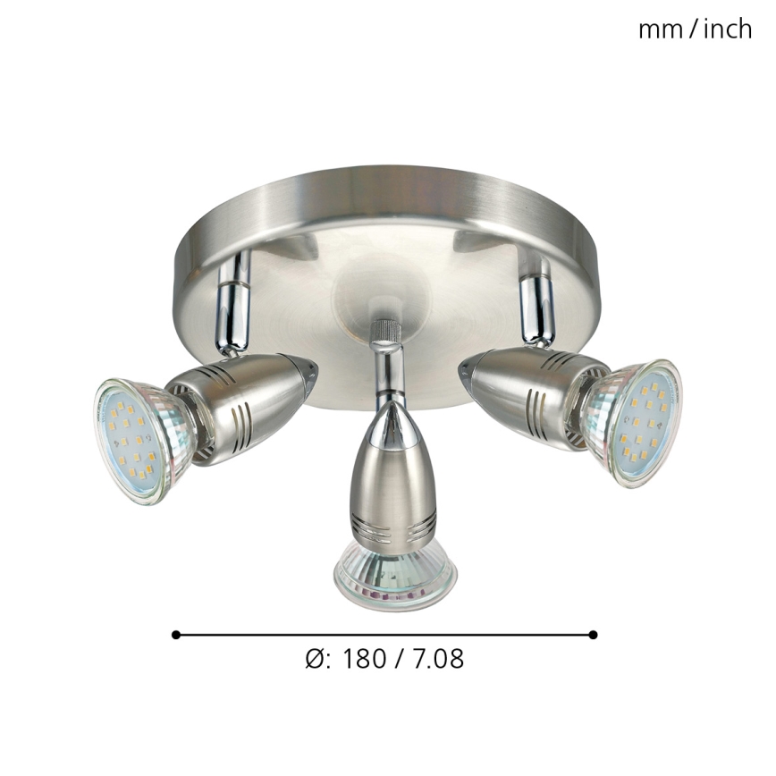 Eglo - LED Reflektorska lampa LED 3xGU10-LED/3W/230V