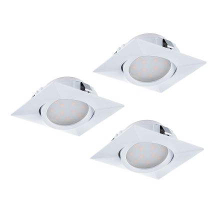 Eglo - Komplet 3x ugradnih LED plafonskih svetiljki PINEDA 1xLED/4,9W/230V