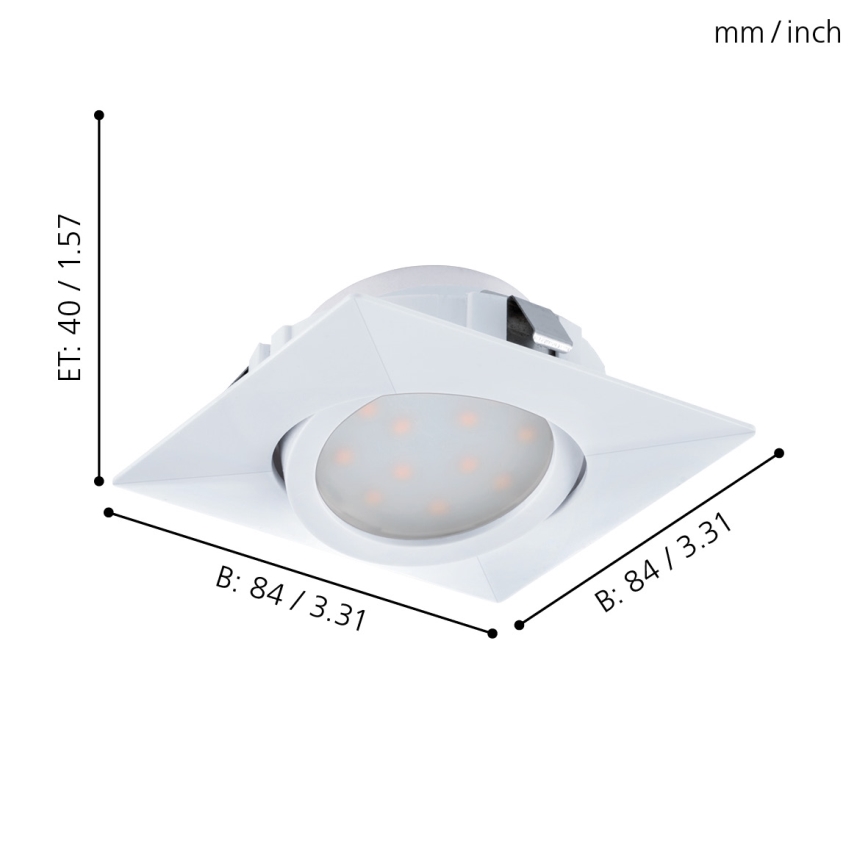 Eglo - Set 3x LED ugradna lampa PINEDA 1xLED/4,9W/230V