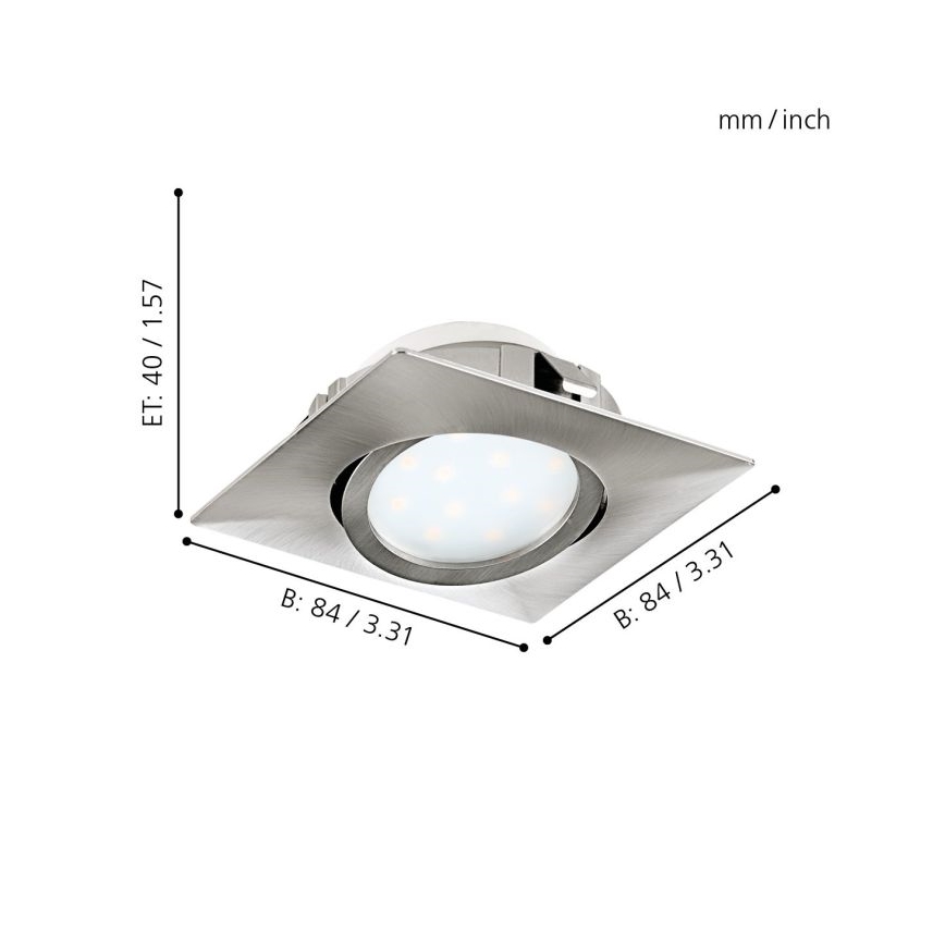 Eglo - Set 3x LED ugradna lampa PINEDA 1xLED/4,9W/230V