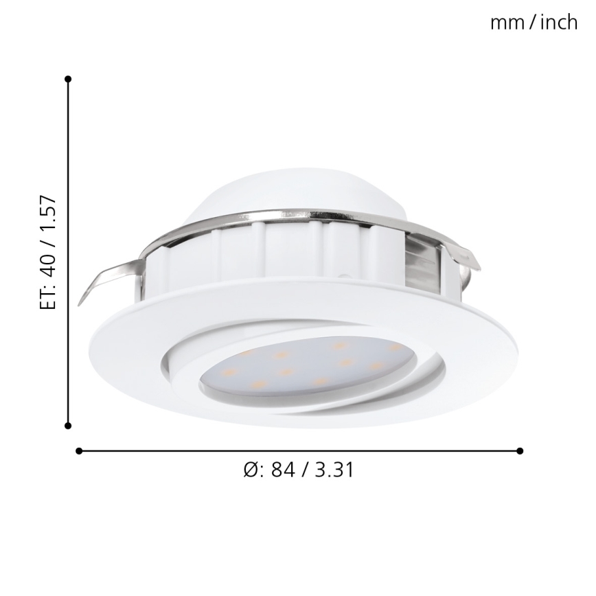 Eglo - Set 3x LED Ugradbeno svetlo PINEDA 1xLED/4,9W/230V