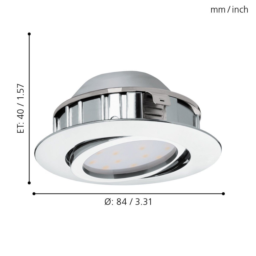 Eglo - Set 3x LED ugradna lampa PINEDA 1xLED/4,9W/230V