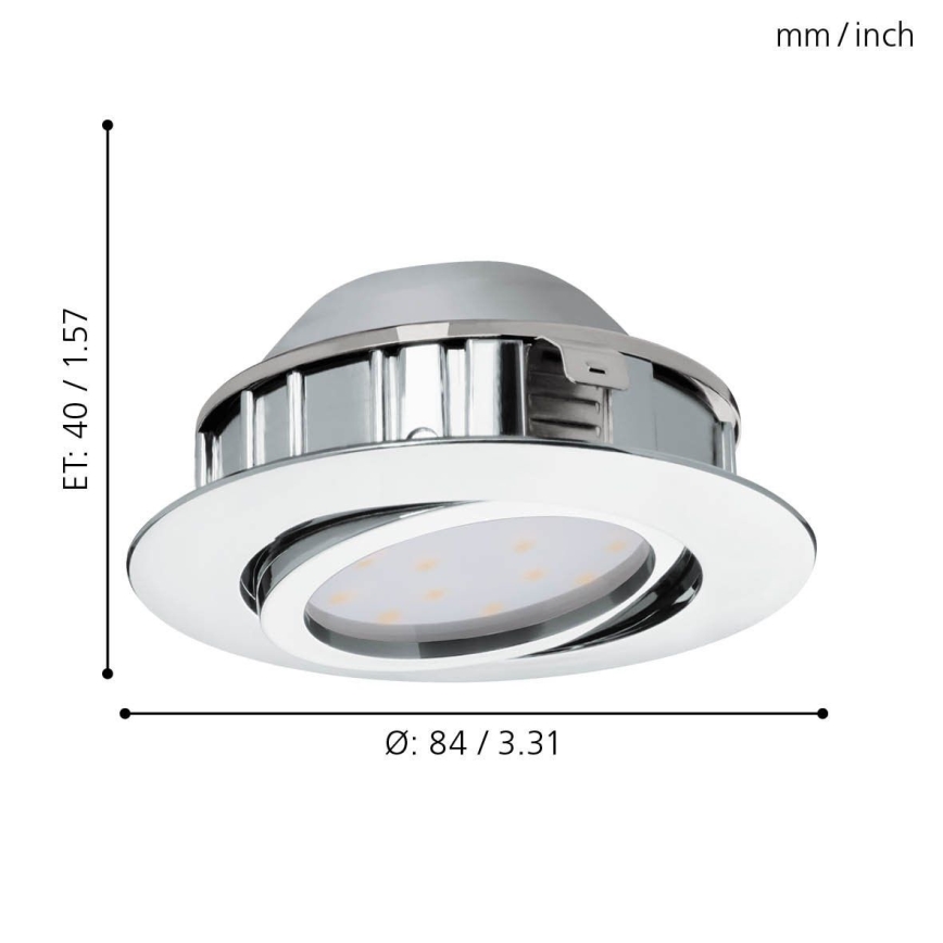 Eglo - Set 3x LED Prigušivo ugradbeno svetlo PINEDA 1xLED/5,5W/230V