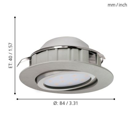 Eglo - Set 3x LED ugradna lampa PINEDA 1xLED/6W/230V