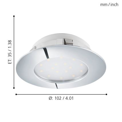 Eglo - LED ugradna lampa 1xLED/12W/230V