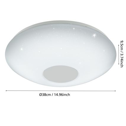 Eglo - LED prigušiva plafonska svetiljka LED/20W/230V + daljinski upravljač
