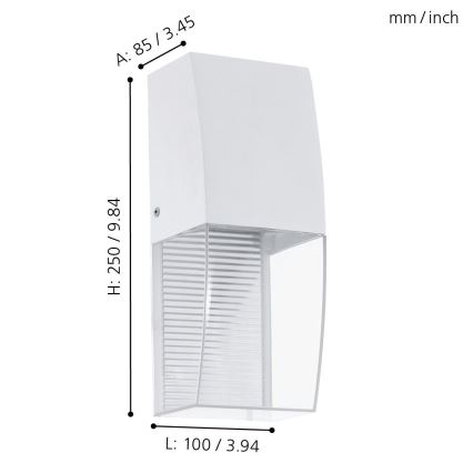 Eglo 95991 - LED Spoljna zidna lampa SERVOI LED/3,7W IP44
