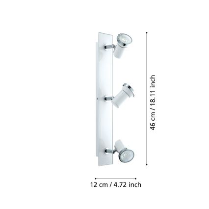 Eglo - LED reflektorska lampa za kupatilo 3xGU10-LED/3,3W/230V IP44