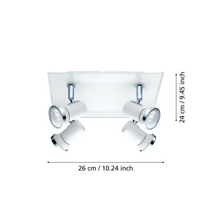 Eglo - LED reflektorska lampa za kupatilo 4xGU10-LED/3,3W/230V IP44
