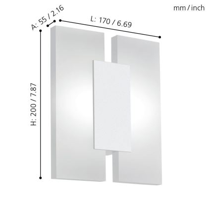 Eglo - LED zidna lampa 2xLED/4,5W/230V