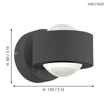Eglo - LED zidna lampa 2xLED/2,5W/230V