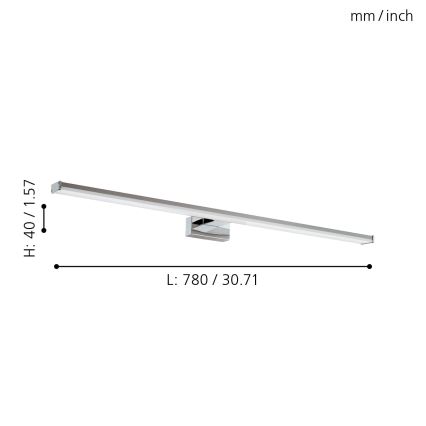 Eglo - LED Lampa za kupatilo LED/14W/230V 4000K 78 cm IP44