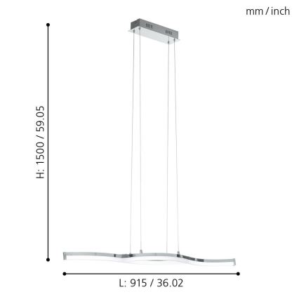 Eglo 96101 - LED Luster LASANA 2 2xLED/10,5W/230V