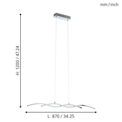 Eglo - LED Luster 2xLED/9W/230V