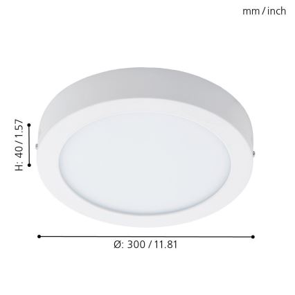 Eglo 96168 - LED Plafonjera za kupatilo FUEVA 1 LED/22W/230V IP44