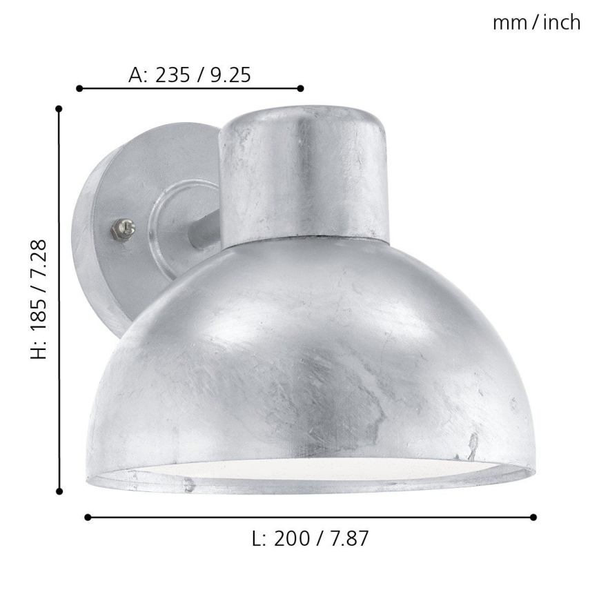 Eglo - Spoljašnja zidna lampa 1xE27/60W IP44
