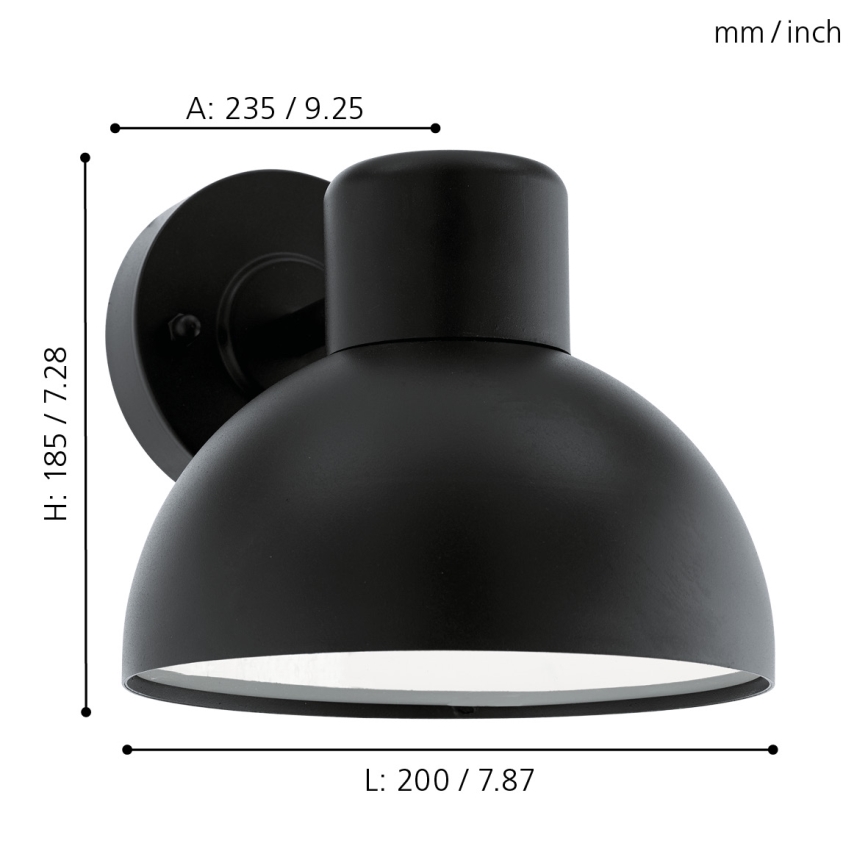 Eglo - Spoljašnja zidna lampa 1xE27/60W IP44