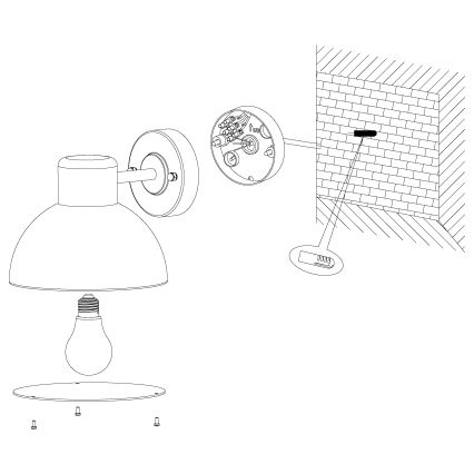 Eglo - Spoljašnja zidna lampa 1xE27/60W IP44