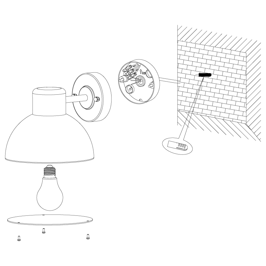 Eglo - Spoljašnja zidna lampa 1xE27/60W IP44
