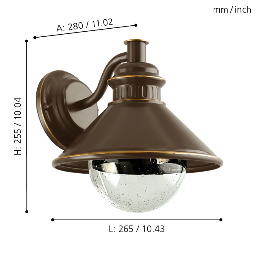 Eglo - Spoljašnja zidna lampa 1xE27/40W IP44