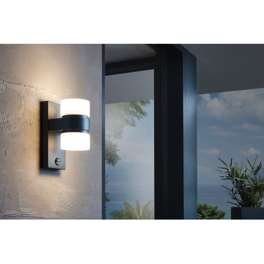 Eglo - LED Zidno spoljašnje osvetljenje sa senzorom 2xLED/6W IP44