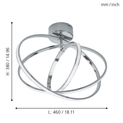Eglo - LED Plafonjera 3xLED/12W+14W+9W/230V