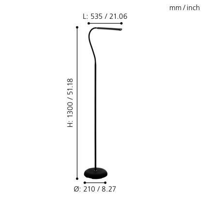 Eglo - LED Prigušiva dodirna stojeća lampa LED/4,5W/230V