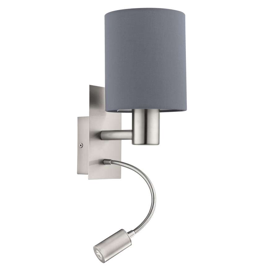 Eglo - LED fleksibilna svetiljka 1xE27/40W+LED/3,8W siva