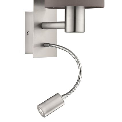 Eglo - LED fleksibilna svetiljka 1xE27/40W+LED/3,8W siva