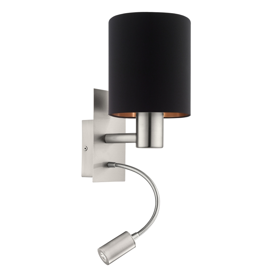 Eglo - LED Zidna lampa 1xE27/40W+LED/3,8W crno